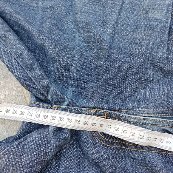 Nudie Mens Jeans Blue Denim Slim Jim Straight Leg Cotton Made in Italy Size 31 - Picture 13 of 14